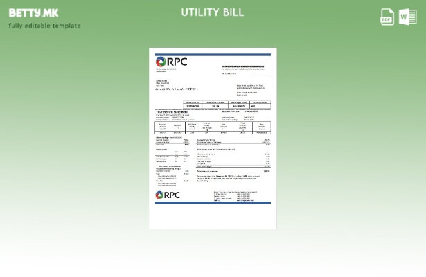 Модерен стил Шаблон за комунални сметки на Саудиска Арабија Рабиг Пауер